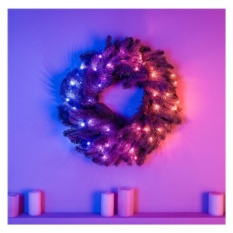 Twinkly Pre-lit Wreath Smart LED 50 RGBW (Multicolor + White) Twinkly | Pre-lit Wreath Smart LED 50 | RGBW - 16M+ colors + Warm - 2
